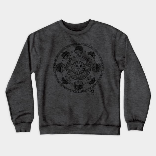 Astronomy, astrology, occult, magic, divination, sun moon cycle Crewneck Sweatshirt by AltrusianGrace